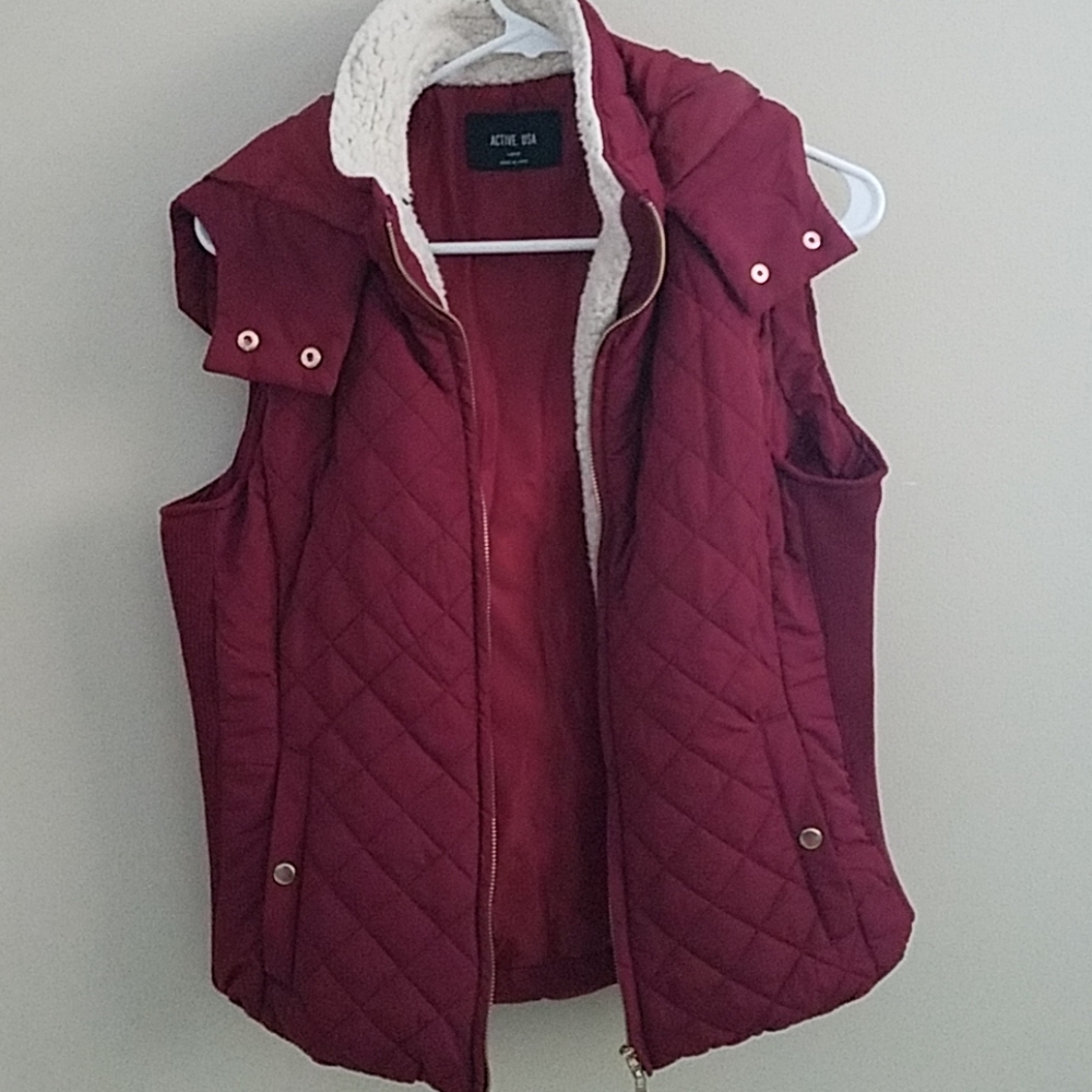 Maroon puffer vest